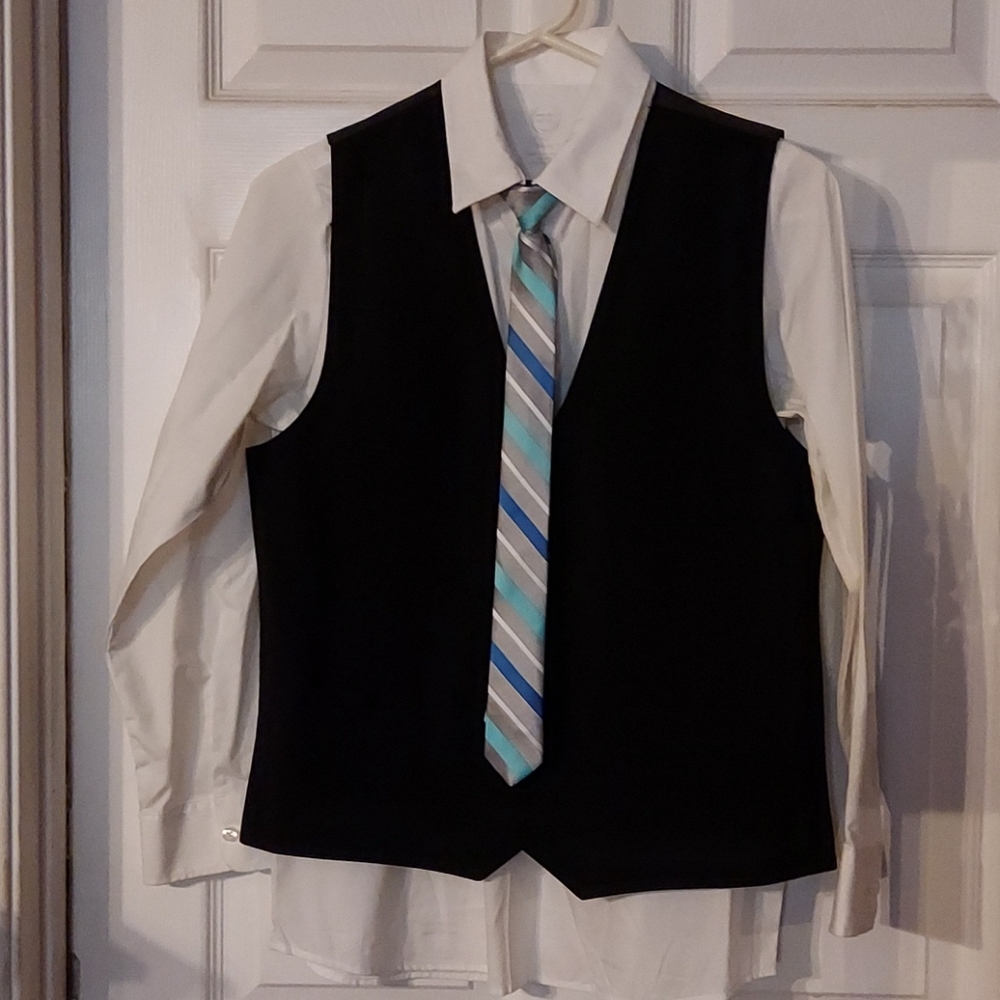 Wonder nation white dress shirt and vest size 14 h